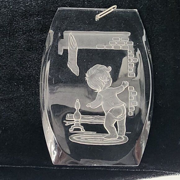 Vintage Comas Acrylic Christmas Ornaments Santa Tree Toddler Nativity Set of 5 - Picture 4 of 7